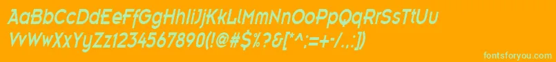 EmblemcondensedItalic Font – Green Fonts on Orange Background