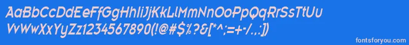 Шрифт EmblemcondensedItalic – розовые шрифты на синем фоне