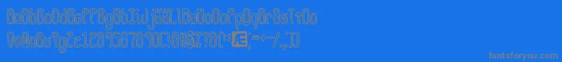 QueasyOutlineBrk Font – Gray Fonts on Blue Background