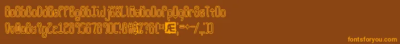 QueasyOutlineBrk Font – Orange Fonts on Brown Background