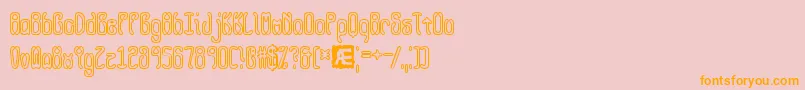 QueasyOutlineBrk Font – Orange Fonts on Pink Background