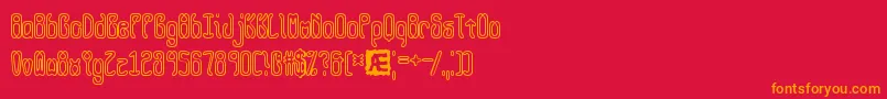 QueasyOutlineBrk Font – Orange Fonts on Red Background