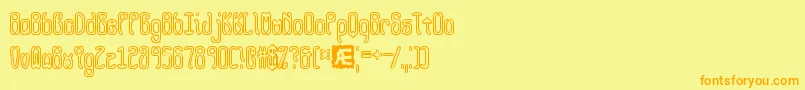 QueasyOutlineBrk Font – Orange Fonts on Yellow Background