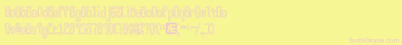 QueasyOutlineBrk Font – Pink Fonts on Yellow Background