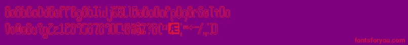 QueasyOutlineBrk Font – Red Fonts on Purple Background