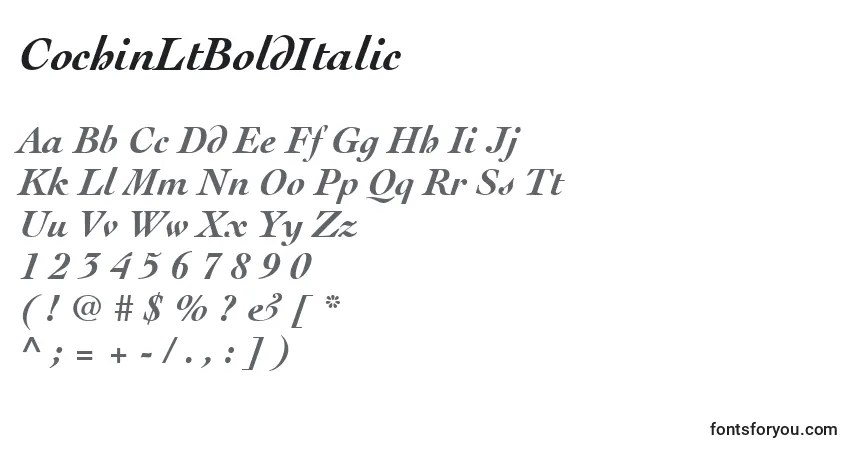 A fonte CochinLtBoldItalic – alfabeto, números, caracteres especiais