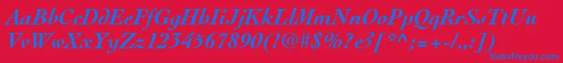 CochinLtBoldItalic Font – Blue Fonts on Red Background
