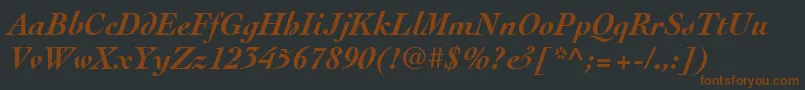 CochinLtBoldItalic-Schriftart – Braune Schriften auf schwarzem Hintergrund