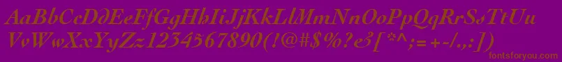CochinLtBoldItalic Font – Brown Fonts on Purple Background