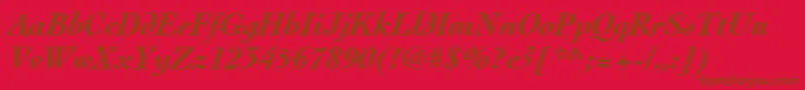 Police CochinLtBoldItalic – polices brunes sur fond rouge