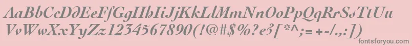 CochinLtBoldItalic Font – Gray Fonts on Pink Background