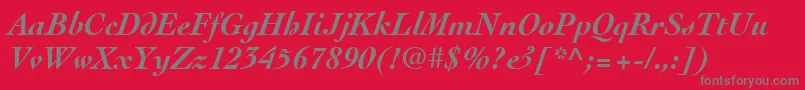 CochinLtBoldItalic Font – Gray Fonts on Red Background