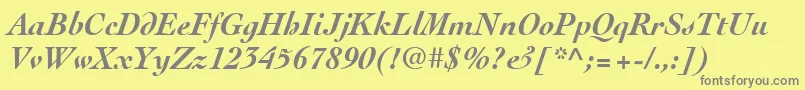 Czcionka CochinLtBoldItalic – szare czcionki na żółtym tle