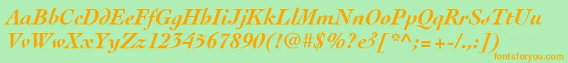 CochinLtBoldItalic Font – Orange Fonts on Green Background
