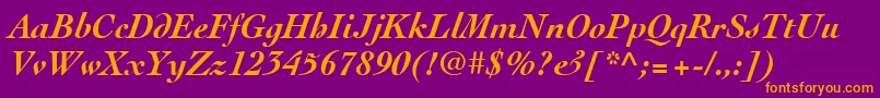 Шрифт CochinLtBoldItalic – оранжевые шрифты на фиолетовом фоне