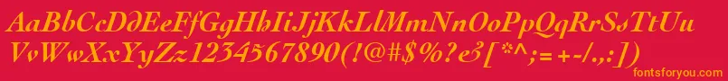 CochinLtBoldItalic Font – Orange Fonts on Red Background