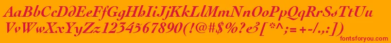 CochinLtBoldItalic Font – Red Fonts on Orange Background
