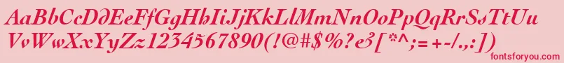 フォントCochinLtBoldItalic – ピンクの背景に赤い文字