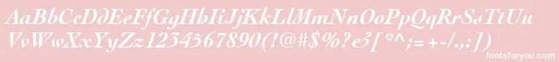 CochinLtBoldItalic-Schriftart – Weiße Schriften auf rosa Hintergrund