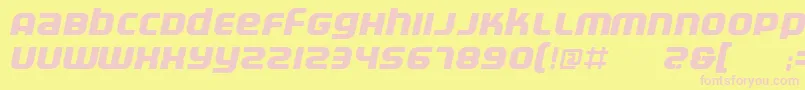 フォントElectrbi – ピンクのフォント、黄色の背景