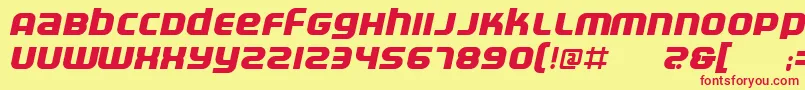 フォントElectrbi – 赤い文字の黄色い背景