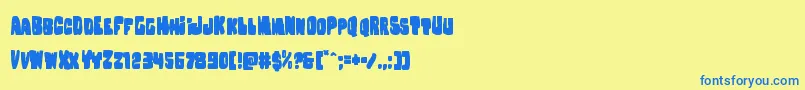 フォントNobodyhome – 青い文字が黄色の背景にあります。