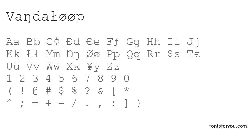 Schriftart Vandaloop – Alphabet, Zahlen, spezielle Symbole