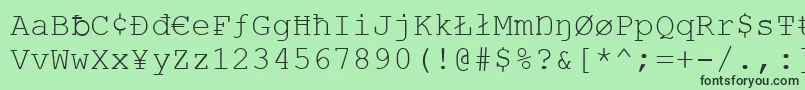 Czcionka Vandaloop – czarne czcionki na zielonym tle