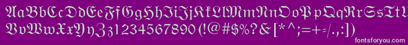 Wittenbergerfrakturmtstd Font – Green Fonts on Purple Background