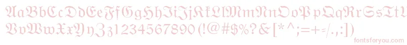 Wittenbergerfrakturmtstd-Schriftart – Rosa Schriften auf weißem Hintergrund