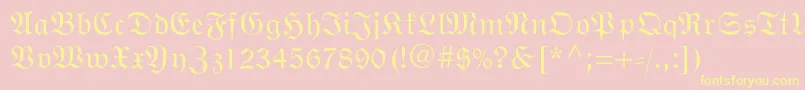 Wittenbergerfrakturmtstd Font – Yellow Fonts on Pink Background