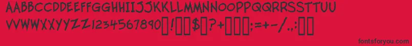 TwelveTonFishstick Font – Black Fonts on Red Background