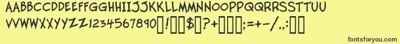 TwelveTonFishstick Font – Black Fonts on Yellow Background