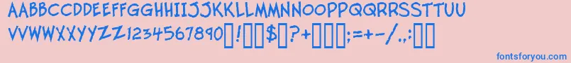 Подробнее о шрифте TwelveTonFishstick Шрифт TwelveTonFishstick – синие шрифты на розовом фоне