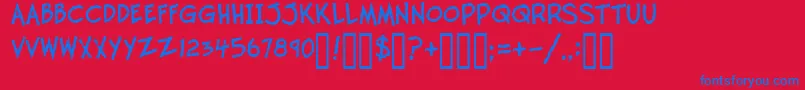 TwelveTonFishstick Font – Blue Fonts on Red Background