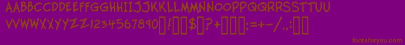 Więcej informacji o czcionce TwelveTonFishstick Czcionka TwelveTonFishstick – brązowe czcionki na fioletowym tle