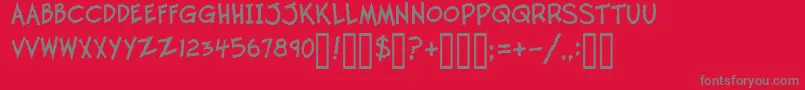 TwelveTonFishstick Font – Gray Fonts on Red Background