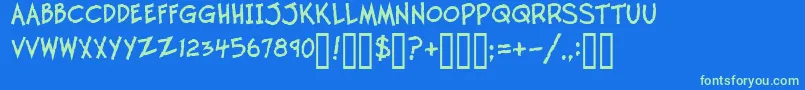 TwelveTonFishstick Font – Green Fonts on Blue Background