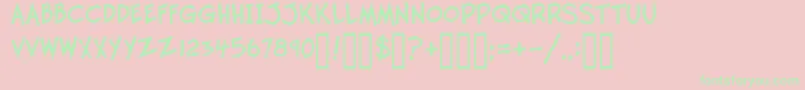 TwelveTonFishstick Font – Green Fonts on Pink Background
