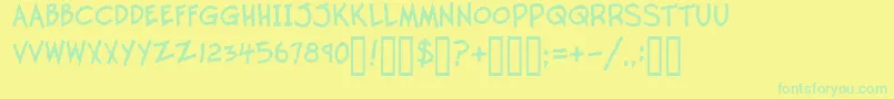 Saiba mais sobre a fonte TwelveTonFishstick Fonte TwelveTonFishstick – fontes verdes em um fundo amarelo