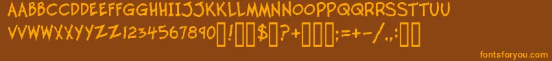 TwelveTonFishstick Font – Orange Fonts on Brown Background