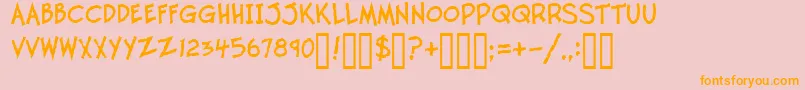 TwelveTonFishstick Font – Orange Fonts on Pink Background