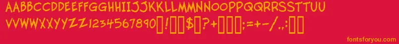 TwelveTonFishstick Font – Orange Fonts on Red Background