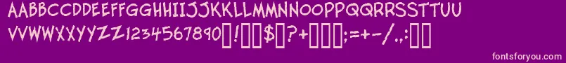 TwelveTonFishstick-fontti – vaaleanpunaiset fontit violetilla taustalla