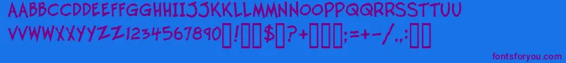 TwelveTonFishstick Font – Purple Fonts on Blue Background