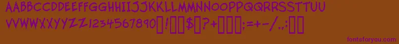 TwelveTonFishstick Font – Purple Fonts on Brown Background