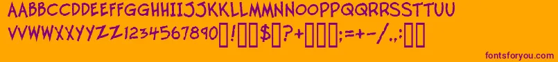 TwelveTonFishstick Font – Purple Fonts on Orange Background