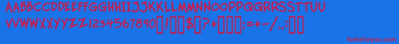 TwelveTonFishstick Font – Red Fonts on Blue Background