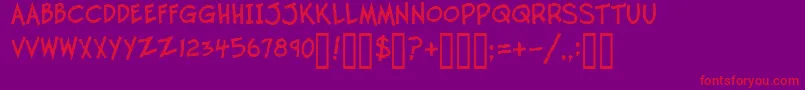 TwelveTonFishstick-fontti – punaiset fontit violetilla taustalla