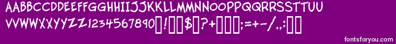 TwelveTonFishstick-fontti – valkoiset fontit violetilla taustalla